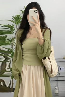 Plus-Size Chinese Style Zen-Inspired Three-Piece Set for Women - Lightweight Spring Outfit for Sun Protection and Flattering Fit