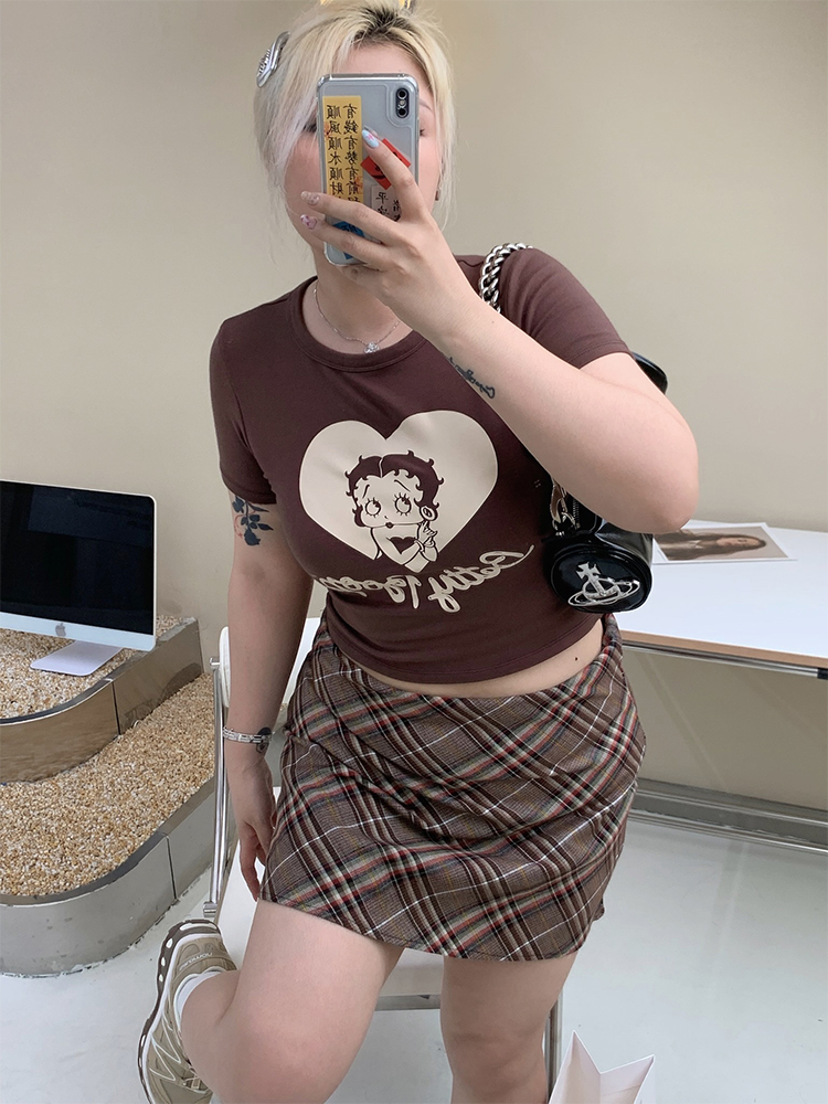 Plus-Size Color-Blocking Plaid Half-Length Skirt - American Style Sweet & Spicy Design, Comfortable & Slimming Fit Plus-Size Color-Blocking Plaid Half-Length Skirt - American Style Sweet & Spicy Design, Comfortable & Slimming Fit