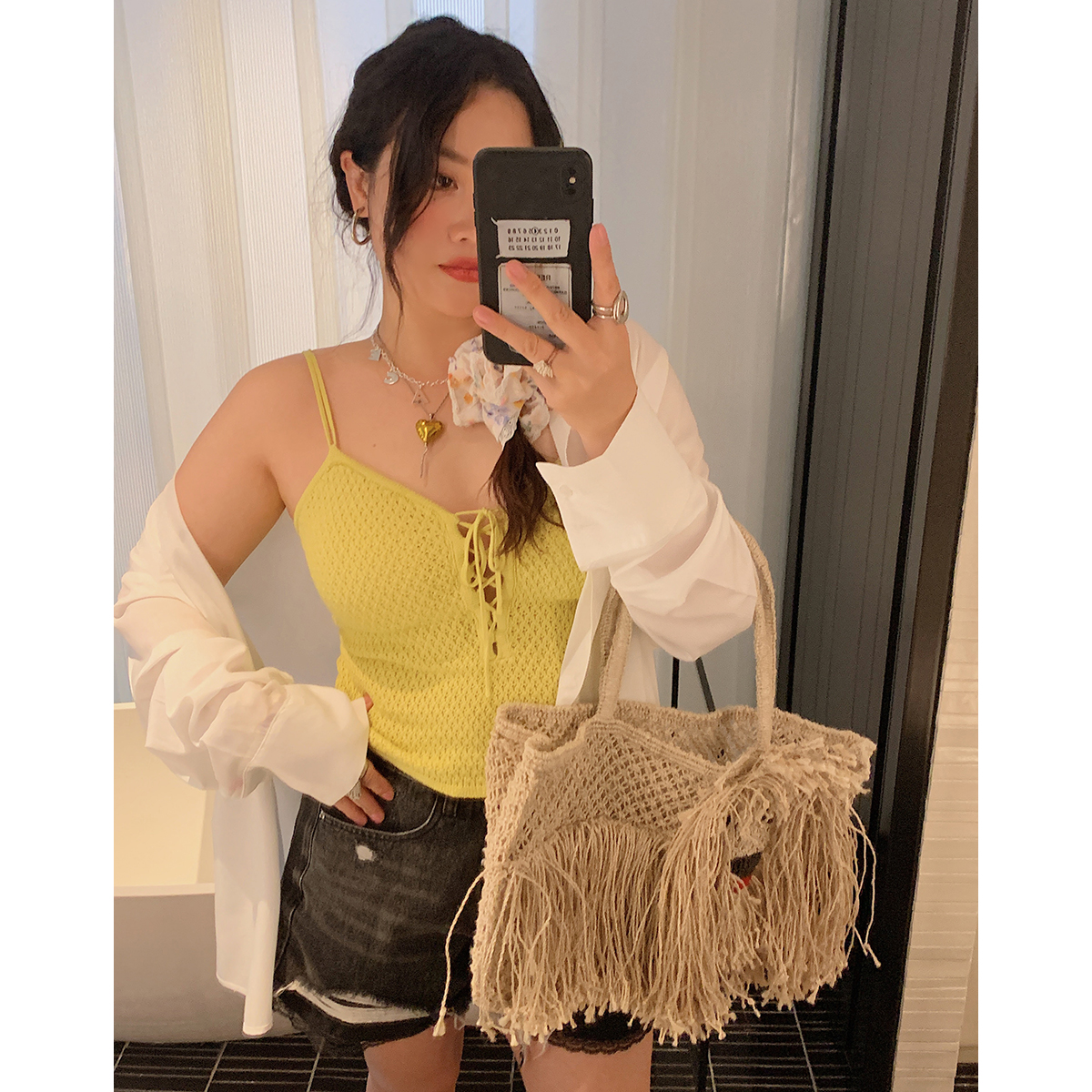 Plus Size Drawstring Strap Vest for Women - 2025 Summer Micro Fat Top in Pure Desire Style Plus Size Drawstring Strap Vest for Women - 2025 Summer Micro Fat Top in Pure Desire Style