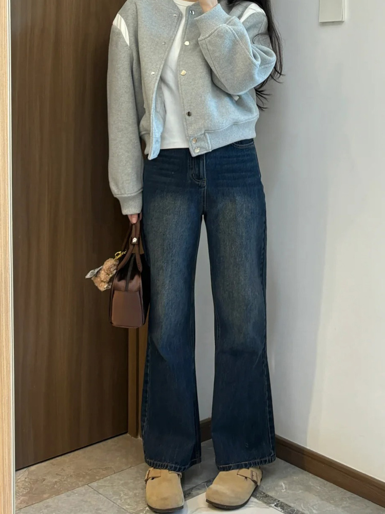 Plus-Size Flared Straight-Leg Jeans for Women - 2025 New Style, Flattering Curvy Fit, Perfect for Petites, Trendy Casual Fashion Plus-Size Flared Straight-Leg Jeans for Women - 2025 New Style, Flattering Curvy Fit, Perfect for Petites, Trendy Casual Fashion