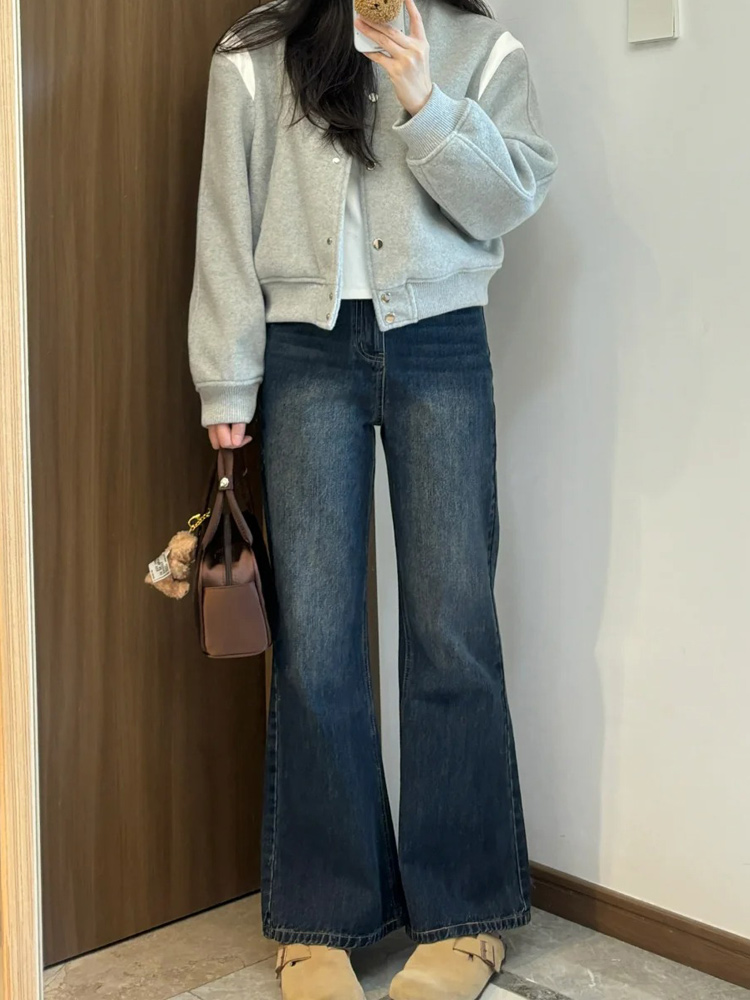 Plus-Size Flared Straight-Leg Jeans for Women - 2025 New Style, Flattering Curvy Fit, Perfect for Petites, Trendy Casual Fashion Plus-Size Flared Straight-Leg Jeans for Women - 2025 New Style, Flattering Curvy Fit, Perfect for Petites, Trendy Casual Fashion