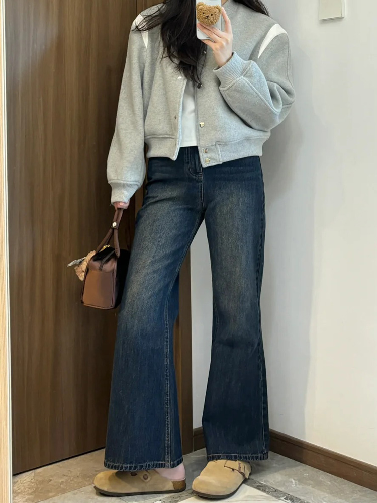 Plus-Size Flared Straight-Leg Jeans for Women - 2025 New Style, Flattering Curvy Fit, Perfect for Petites, Trendy Casual Fashion Plus-Size Flared Straight-Leg Jeans for Women - 2025 New Style, Flattering Curvy Fit, Perfect for Petites, Trendy Casual Fashion