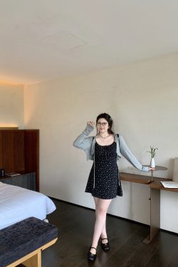 Plus Size Floral Bow Cami Dress - Korean Style, Romantic Atmosphere, Summer Fashion, Slightly Chubby, Itaewon-Inspired