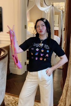 Plus Size Gold Support Printed Short Sleeve T-Shirt for Women - Slim Fit Summer Top in 2025 Trendy Style