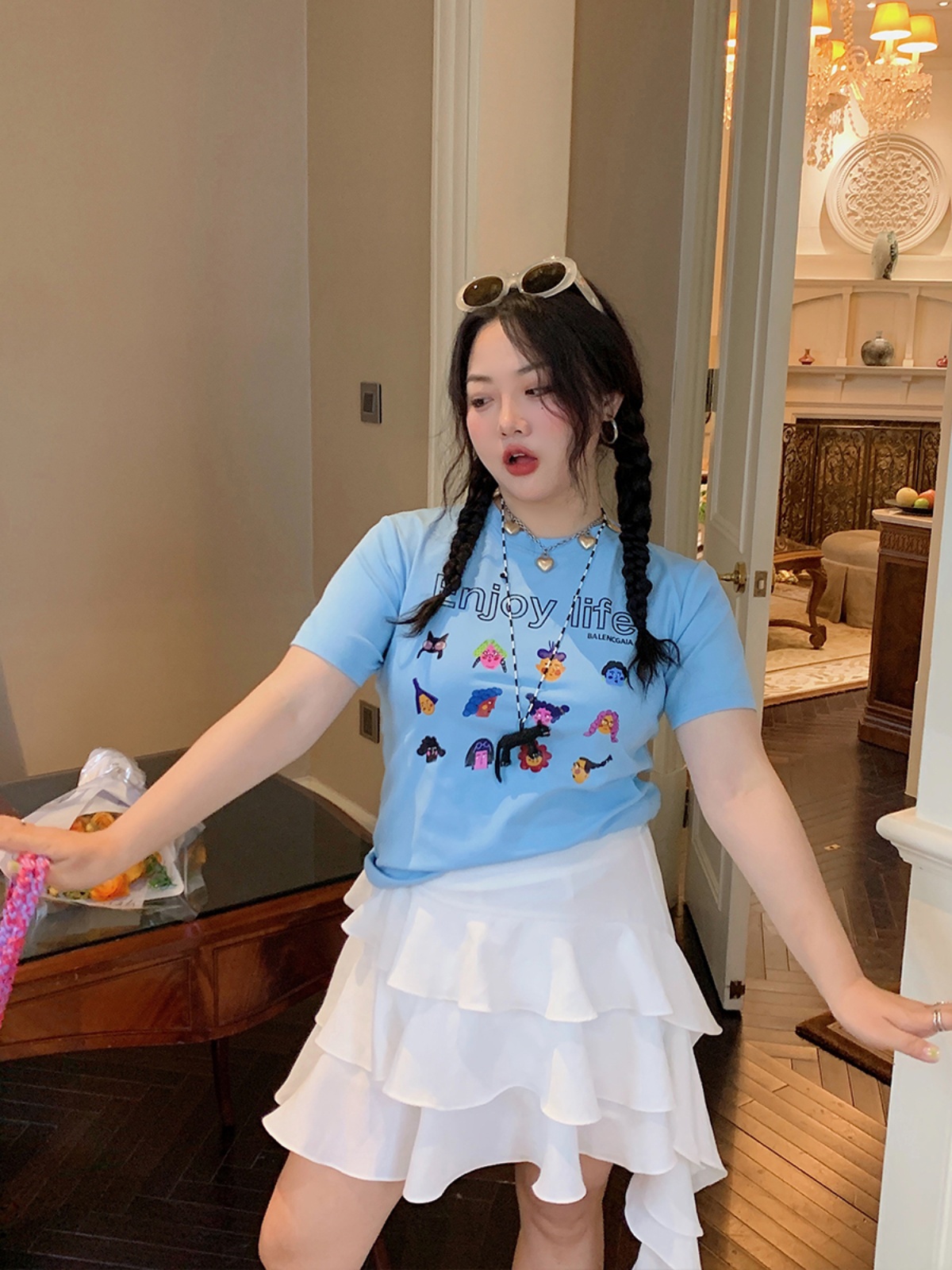 Plus Size Gold Support Printed Short Sleeve T-Shirt for Women - Slim Fit Summer Top in 2025 Trendy Style Plus Size Gold Support Printed Short Sleeve T-Shirt for Women - Slim Fit Summer Top in 2025 Trendy Style