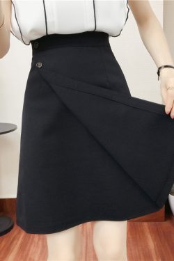 Plus Size High Waist A-Line Midi Skirt for Women - Summer Slimming Bodycon Style, Perfect for 200 lbs and Up, Trendy and Comfortable