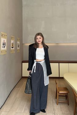 Plus Size High Waist Loose Slimming Wide-Leg Pants - Casual Floor-Length Trousers for Spring Fashion