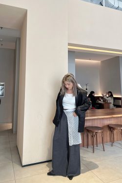 Plus Size High Waist Loose Slimming Wide-Leg Pants - Casual Floor-Length Trousers for Spring Fashion