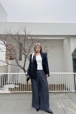 Plus Size High Waist Loose Slimming Wide-Leg Pants - Casual Floor-Length Trousers for Spring Fashion