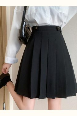 Plus Size High Waist Pleated A-Line Skirt for Women - Mid-Length Flared Half Skirt, Spring Summer College Style Fashion