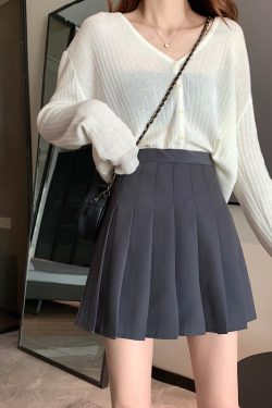 Plus Size High Waist Pleated A-Line Skirt for Women - Slimming College Style, Anti-Exposure, Perfect for Spring and Summer