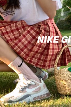 Plus Size High Waist Pleated Skirt for Women, JK Style A-Line Checkered Skirt, Summer Slimming Half Skirt, Korean Fashion