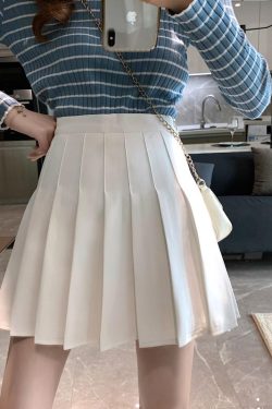 Plus Size High Waist Pleated Skirt for Women, JK Style A-Line Checkered Skirt, Summer Slimming Half Skirt, Korean Fashion