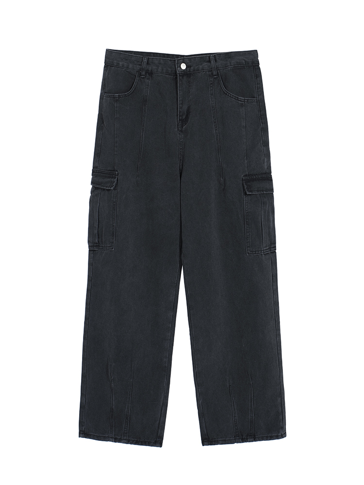 Plus Size High Waist Straight Leg Water Washed Floor-Length Denim Pants for Women - Casual Slimming Autumn Style Plus Size High Waist Straight Leg Water Washed Floor-Length Denim Pants for Women - Casual Slimming Autumn Style