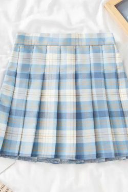 Plus Size High-Waisted A-Line Plaid Wool Pleated Skirt for Autumn Winter - Flattering Short Skirt for Curvy Women and Students