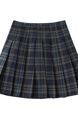 Plus-Size High-Waisted JK Japanese-Style Plaid Pleated Skirt, Slimming Puffed A-Line Design for Women, College Casual Fashion
