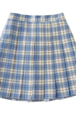 Plus-Size High-Waisted JK Plaid Pleated Skirt, A-Line College Style Uniform Skirt for Curvy Women, Trendy Plus-Size Fashion