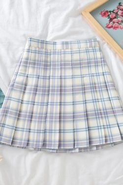 Plus-Size High-Waisted JK Plaid Pleated Skirt, A-Line College Style Uniform Skirt for Curvy Women, Trendy Plus-Size Fashion