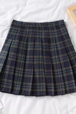 Plus-Size High-Waisted JK Plaid Pleated Skirt, A-Line College Style Uniform Skirt for Curvy Women, Trendy Plus-Size Fashion