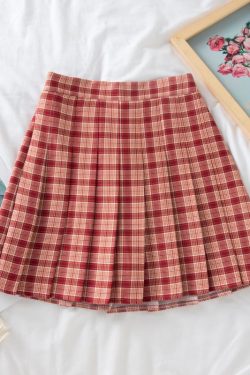 Plus-Size High-Waisted JK Plaid Pleated Skirt, A-Line College Style Uniform Skirt for Curvy Women, Trendy Plus-Size Fashion