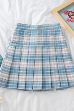 Plus-Size High-Waisted JK Plaid Pleated Skirt, A-Line College Style Uniform Skirt for Curvy Women, Trendy Plus-Size Fashion