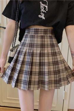 Plus-Size High-Waisted JK Plaid Pleated Skirt, A-Line College Style Uniform Skirt for Curvy Women, Trendy Plus-Size Fashion