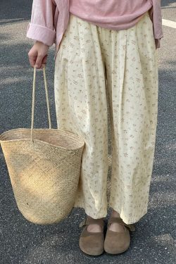 Plus Size High-Waisted Loose Wide-Leg Balloon Pants for Women, Casual Floral Trousers for Summer, Trendy Y2K Style