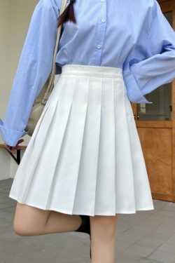 Plus Size High-Waisted Plaid Pleated Mid-Length Skirt, A-Line Puff Skirt in JK Style for Women, Trendy 90s Inspired Fashion