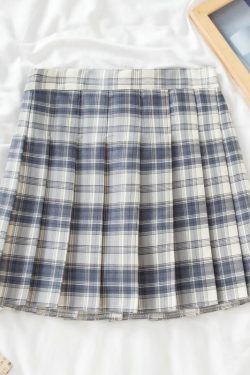 Plus Size High-Waisted Plaid Pleated Skirt for Women - 2025 Spring Summer College Style Short Skirt, Anti-Exposure Design