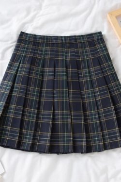 Plus Size High-Waisted Plaid Pleated Skirt for Women - 2025 Spring Summer College Style Short Skirt, Anti-Exposure Design