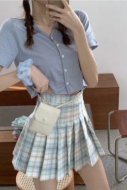 Plus Size High-Waisted Plaid Pleated Skirt for Women - 2025 Spring Summer College Style Short Skirt, Anti-Exposure Design