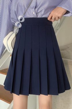Plus-Size High-Waisted Pleated A-Line Skirt for Women - JK Style Gray Mid-Length Spring Summer Skirt for Curvy Figures