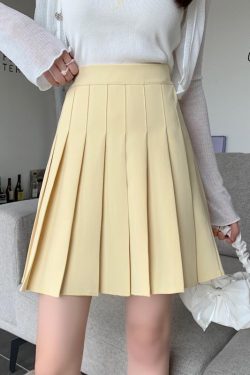 Plus Size High-Waisted Pleated A-Line Skirt for Women - Summer Mid-Length College Style, Anti-Exposure, Slimming Fit