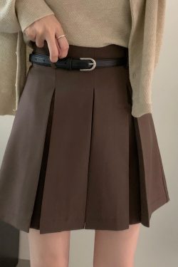 Plus-Size High-Waisted Pleated A-Line Skirt for Women, Slimming College Style, Trendy Half Skirt for Curvy Figures