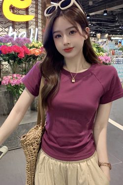 Plus-Size Hollow Out Pleated Shoulder Short Sleeve T-Shirt for Women - Summer Slimming Top, Spicy Girl Design, Covers Belly