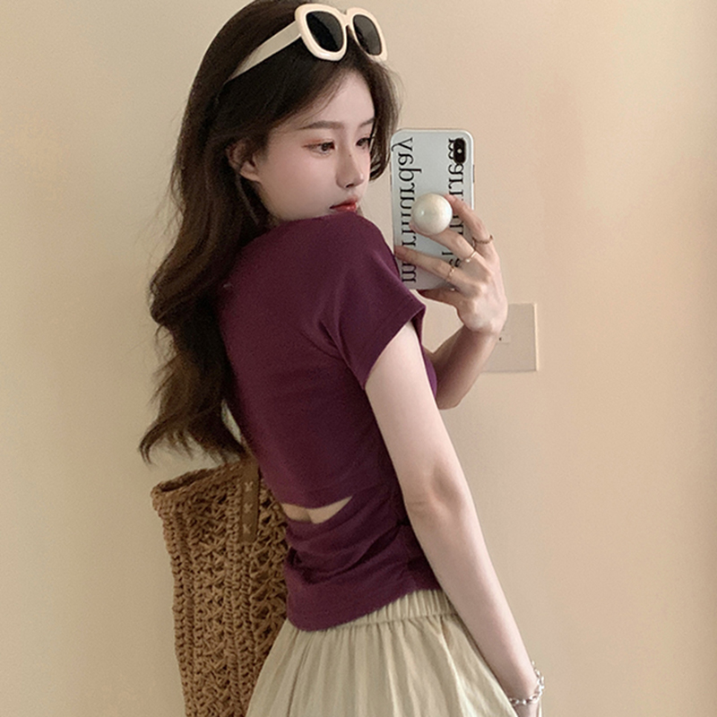 Plus-Size Hollow Out Pleated Shoulder Short Sleeve T-Shirt for Women - Summer Slimming Top, Spicy Girl Design, Covers Belly Plus-Size Hollow Out Pleated Shoulder Short Sleeve T-Shirt for Women - Summer Slimming Top, Spicy Girl Design, Covers Belly