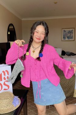 Plus Size Ice Silk Knitted Cardigan and Camisole Two-Piece Set for Curvy Women - Spring/Summer 2025 Fashion