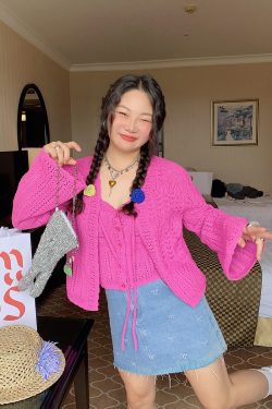 Plus Size Ice Silk Knitted Cardigan and Camisole Two-Piece Set for Curvy Women - Spring/Summer 2025 Fashion