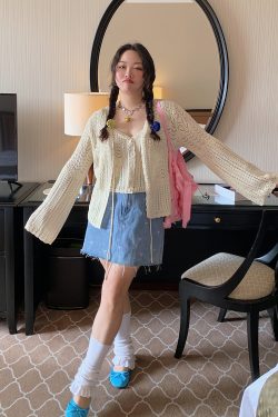 Plus Size Ice Silk Knitted Cardigan and Camisole Two-Piece Set for Curvy Women - Spring/Summer 2025 Fashion