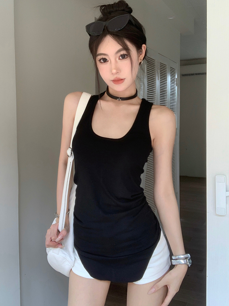 Plus Size Irregular Sleeveless Tank Top for Women, Flattering Summer Wear, American Style, Casual Chic Fashion Plus Size Irregular Sleeveless Tank Top for Women, Flattering Summer Wear, American Style, Casual Chic Fashion