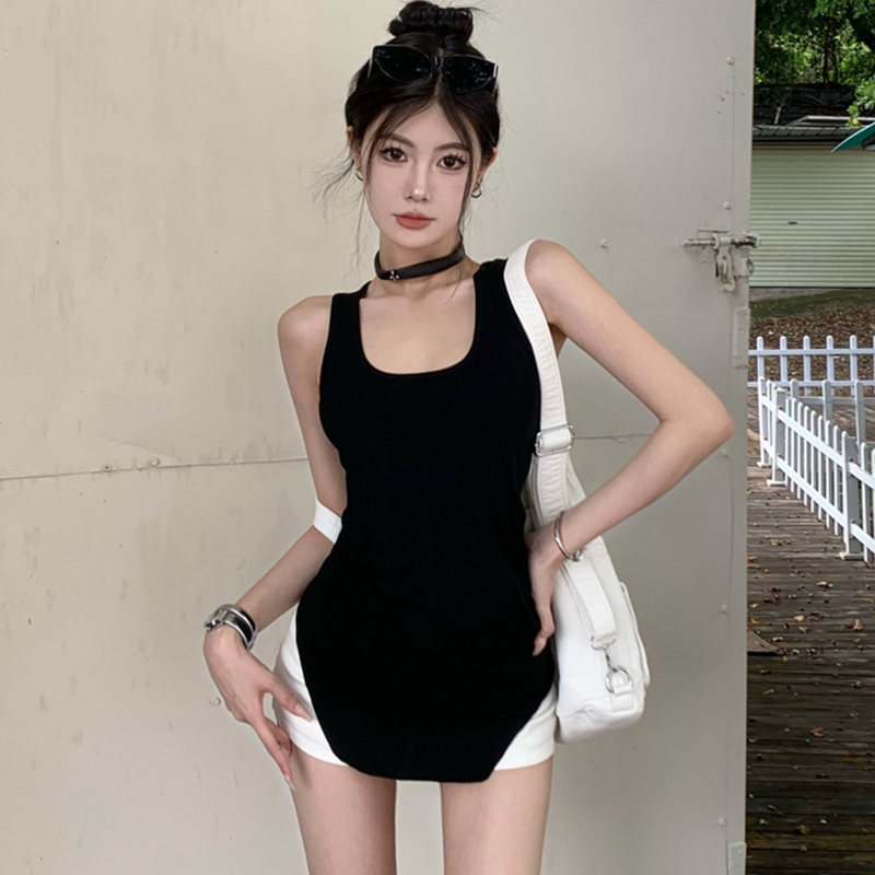 Plus Size Irregular Sleeveless Tank Top for Women, Flattering Summer Wear, American Style, Casual Chic Fashion Plus Size Irregular Sleeveless Tank Top for Women, Flattering Summer Wear, American Style, Casual Chic Fashion