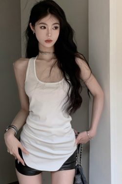 Plus Size Irregular Sleeveless Tank Top for Women, Flattering Summer Wear, American Style, Casual Chic Fashion