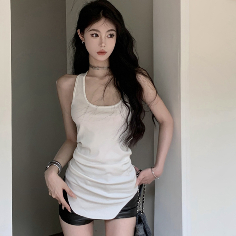 Plus Size Irregular Sleeveless Tank Top for Women, Flattering Summer Wear, American Style, Casual Chic Fashion Plus Size Irregular Sleeveless Tank Top for Women, Flattering Summer Wear, American Style, Casual Chic Fashion