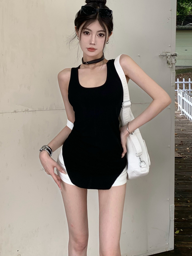 Plus Size Irregular Sleeveless Tank Top for Women, Flattering Summer Wear, American Style, Casual Chic Fashion Plus Size Irregular Sleeveless Tank Top for Women, Flattering Summer Wear, American Style, Casual Chic Fashion