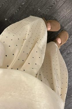 Plus Size Japanese Style Polka Dot Balloon Pants for Women, Loose Slimming Nine-Point Casual Summer Trousers for Plus-Size Petites