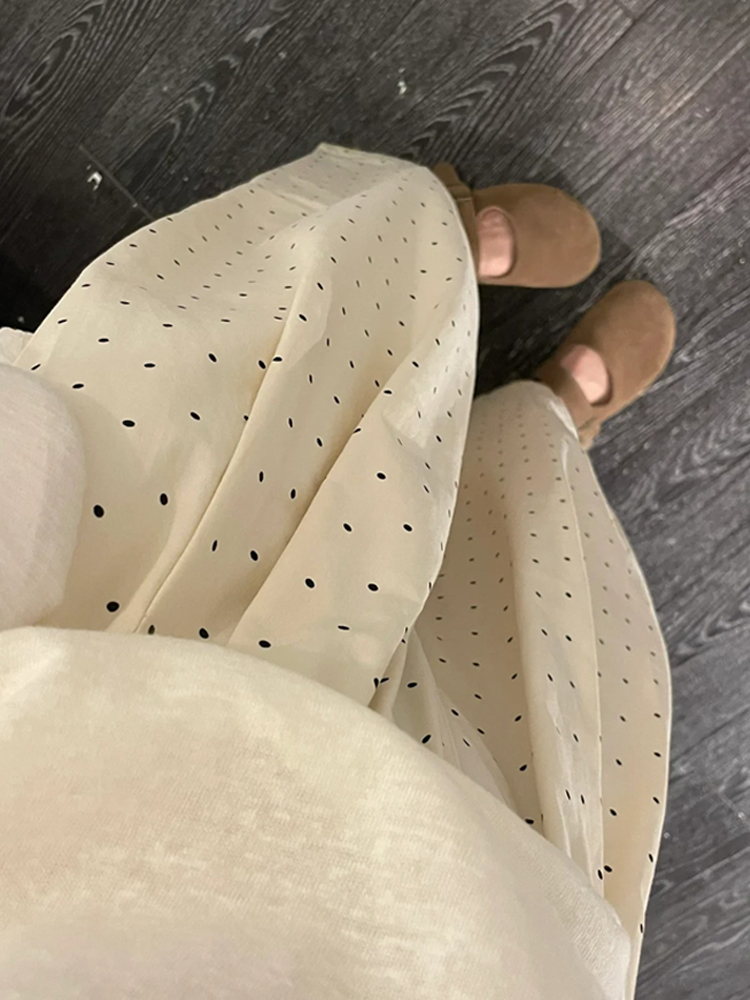 Plus Size Japanese Style Polka Dot Balloon Pants for Women, Loose Slimming Nine-Point Casual Summer Trousers for Plus-Size Petites Plus Size Japanese Style Polka Dot Balloon Pants for Women, Loose Slimming Nine-Point Casual Summer Trousers for Plus-Size Petites