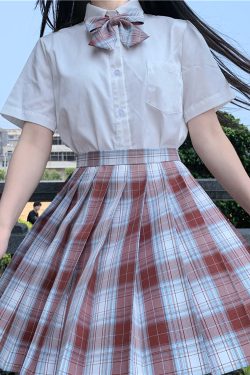 Plus Size JK Plaid Skirt, Women's High-Waisted A-Line, College Style Pleated Uniform Skirt, Summer Fashion for Plus-Size Girls