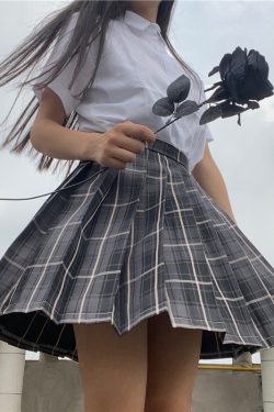 Plus Size JK Plaid Skirt, Women's High-Waisted A-Line, College Style Pleated Uniform Skirt, Summer Fashion for Plus-Size Girls