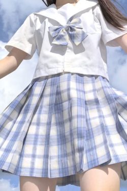 Plus Size JK Plaid Skirt, Women's High-Waisted A-Line, College Style Pleated Uniform Skirt, Summer Fashion for Plus-Size Girls