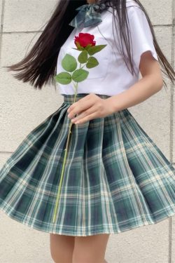 Plus Size JK Plaid Skirt, Women's High-Waisted A-Line, College Style Pleated Uniform Skirt, Summer Fashion for Plus-Size Girls